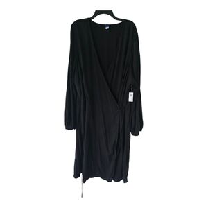 Old Navy Faux Wrap Dress Women 4X Plus 3/4 Sleeve Stretch Contemporary
